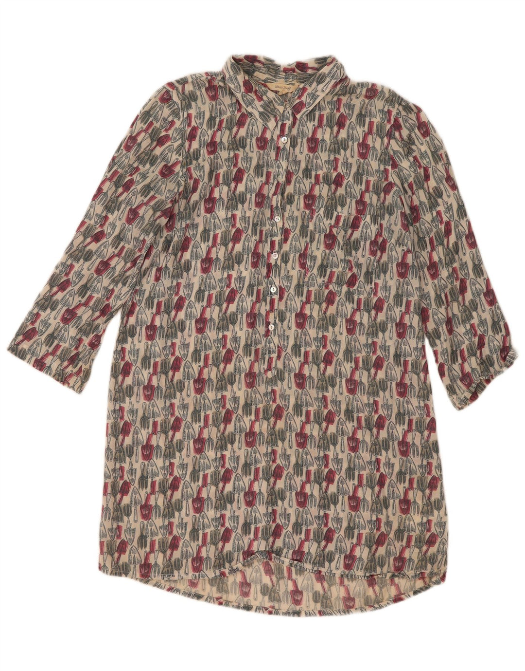 Abito a trapezio con maniche a 3/4 modello astratto da donna White Stuff UK 8 piccolo