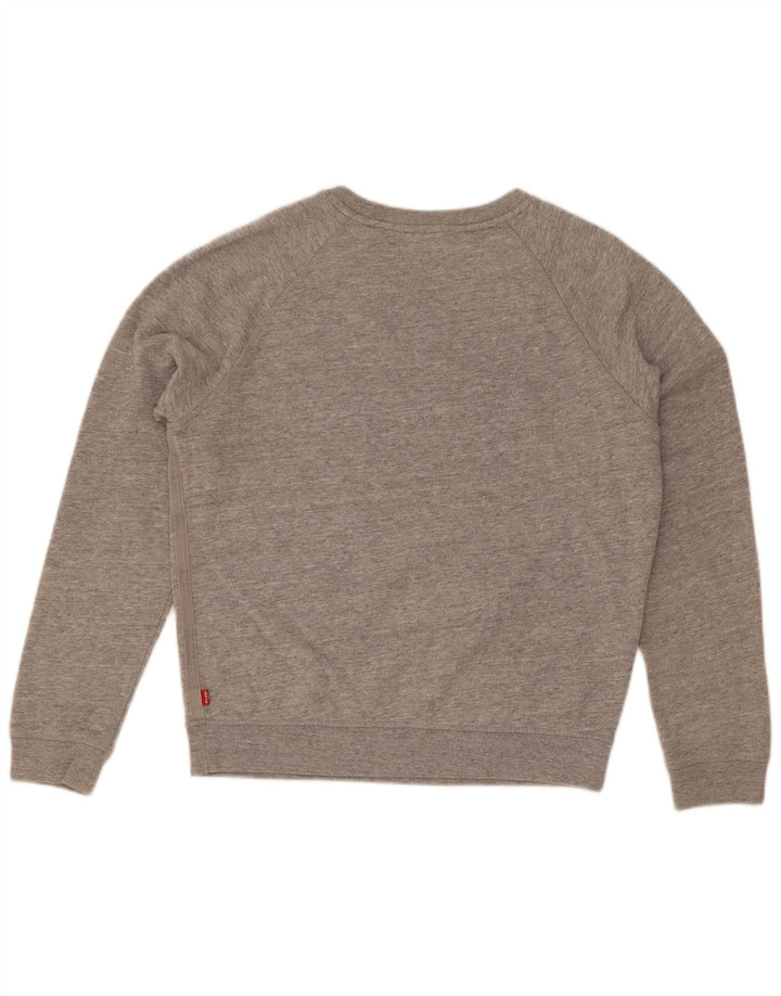 Levi's Donna Felpa Oversize Maglione UK 10 Piccolo Cotone Macchiato Grigio