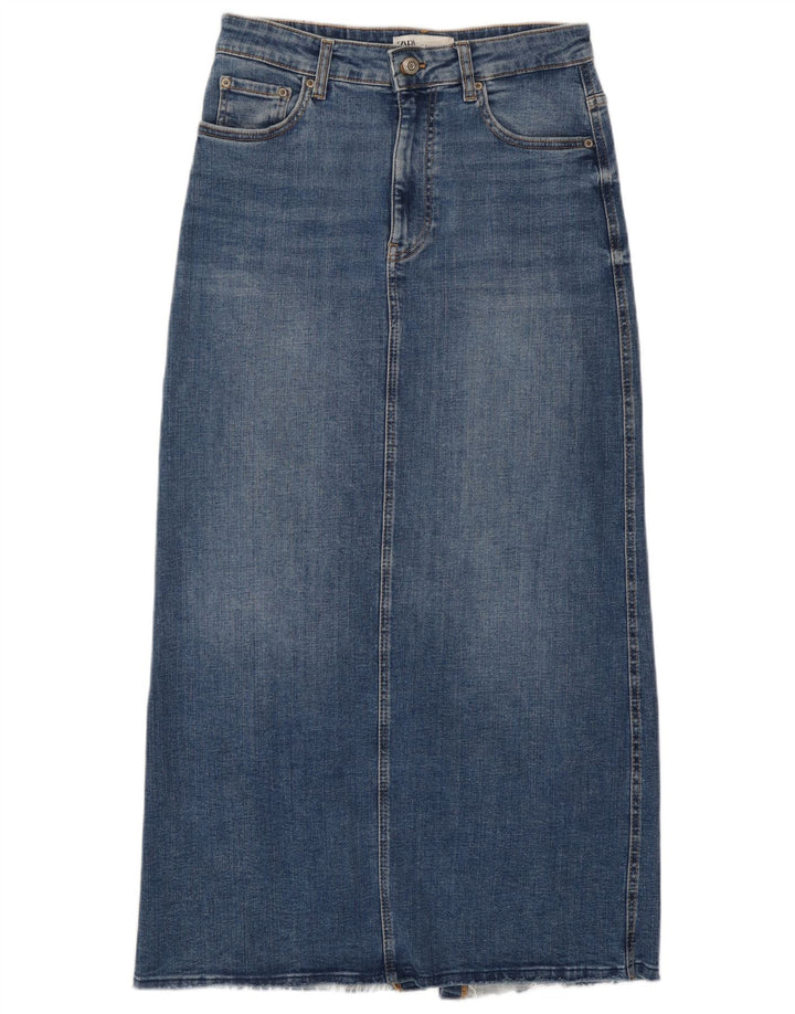 Gonna di jeans a vita alta maxi da donna Zara media W28 blu