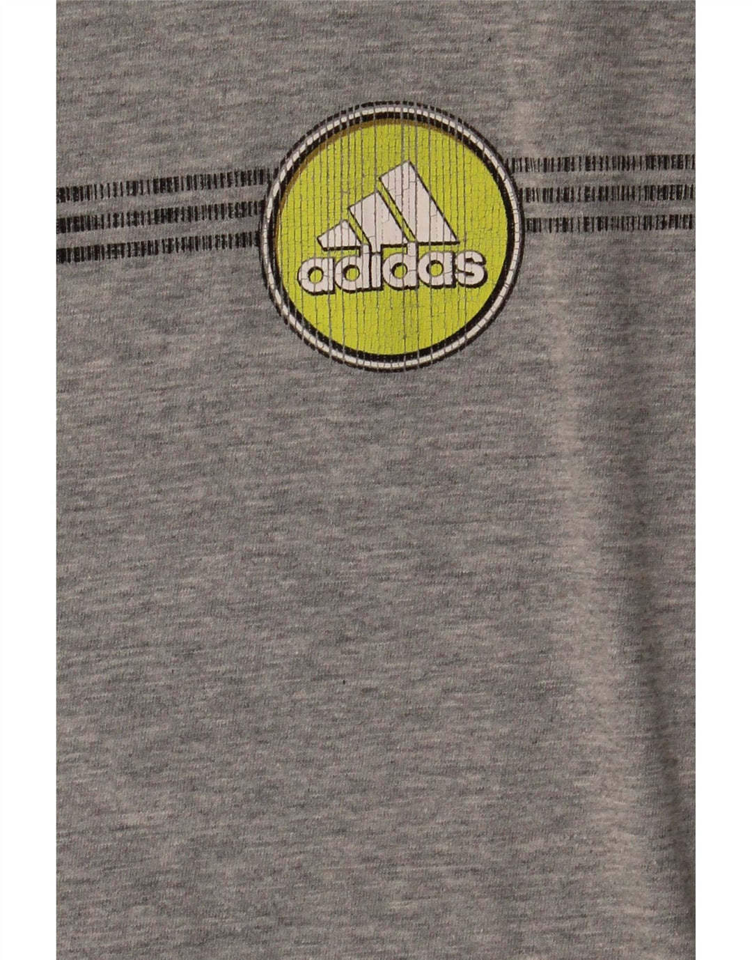 Adidas Maglietta grafica da uomo a maniche lunghe grande in cotone grigio
