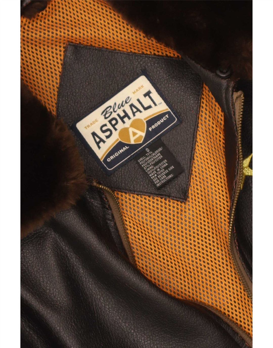 Bomber grafico da donna Blue Asphalt UK 10 Small Brown Colourblock