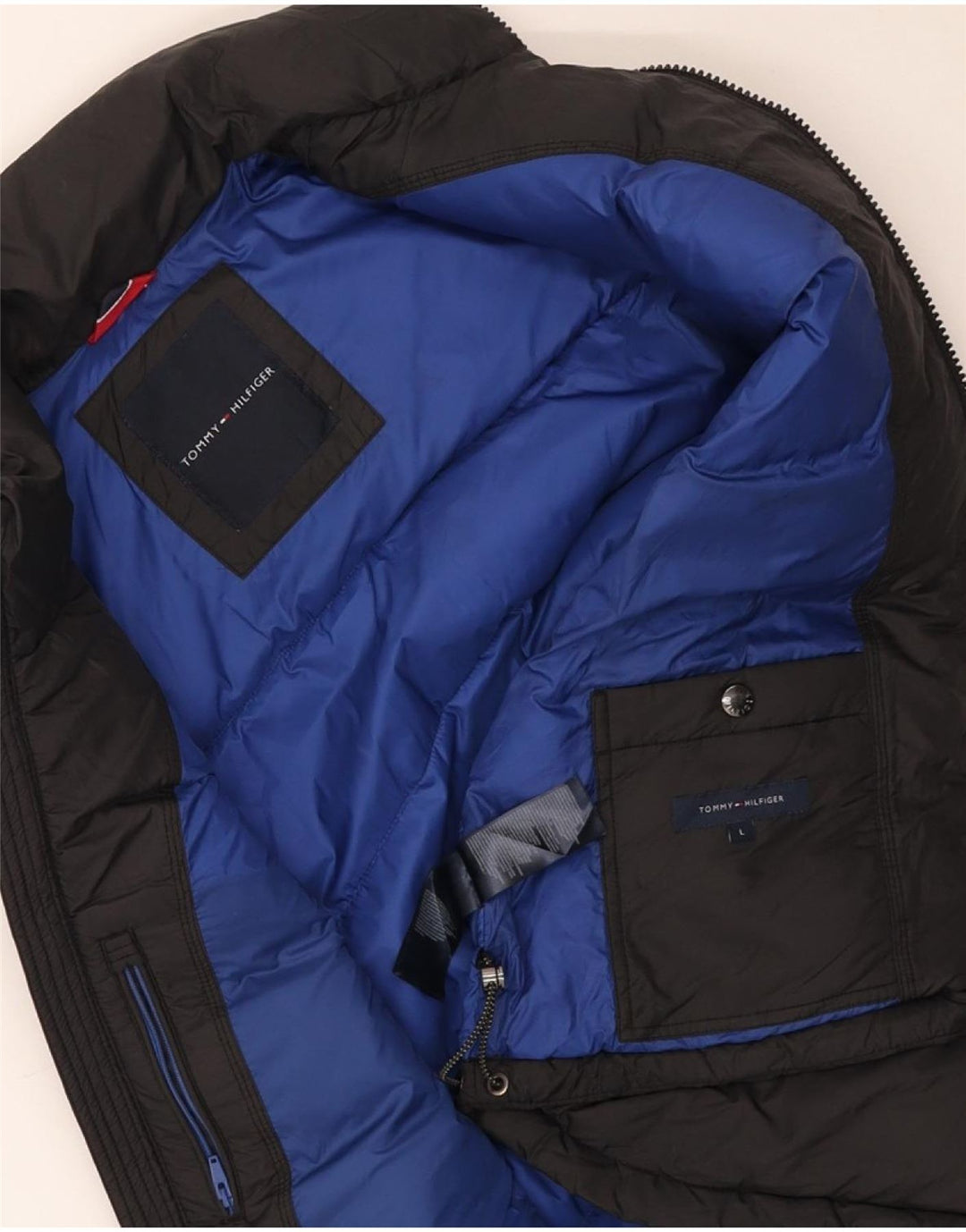 TOMMY HILFIGER Gilet imbottito da uomo UK 40 Large Nero Nylon