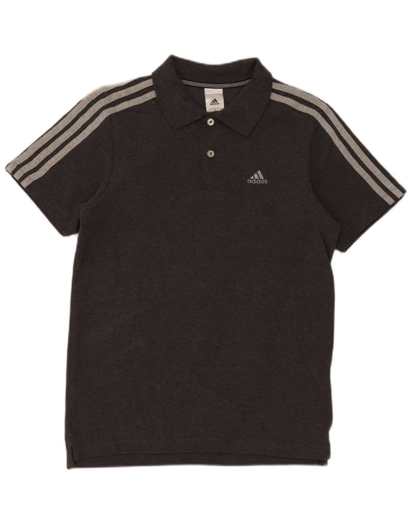 Polo Adidas Climalite da uomo piccola in cotone grigio