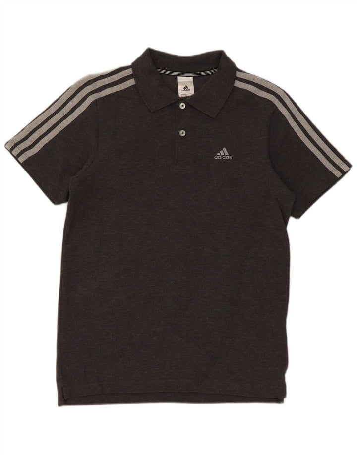 Polo Adidas Climalite da uomo piccola in cotone grigio