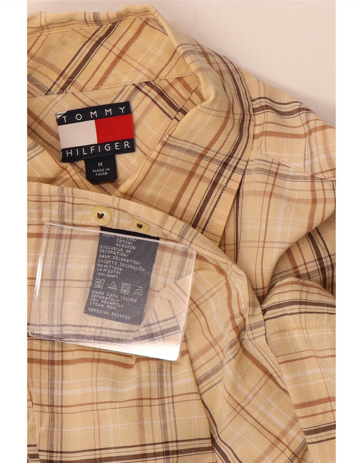 Camicia da uomo Tommy Hilfiger in cotone a quadri beige medio