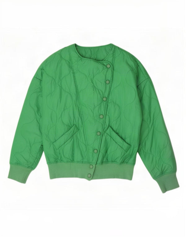 Giubbotto bomber vintage da donna UK 14 verde medio