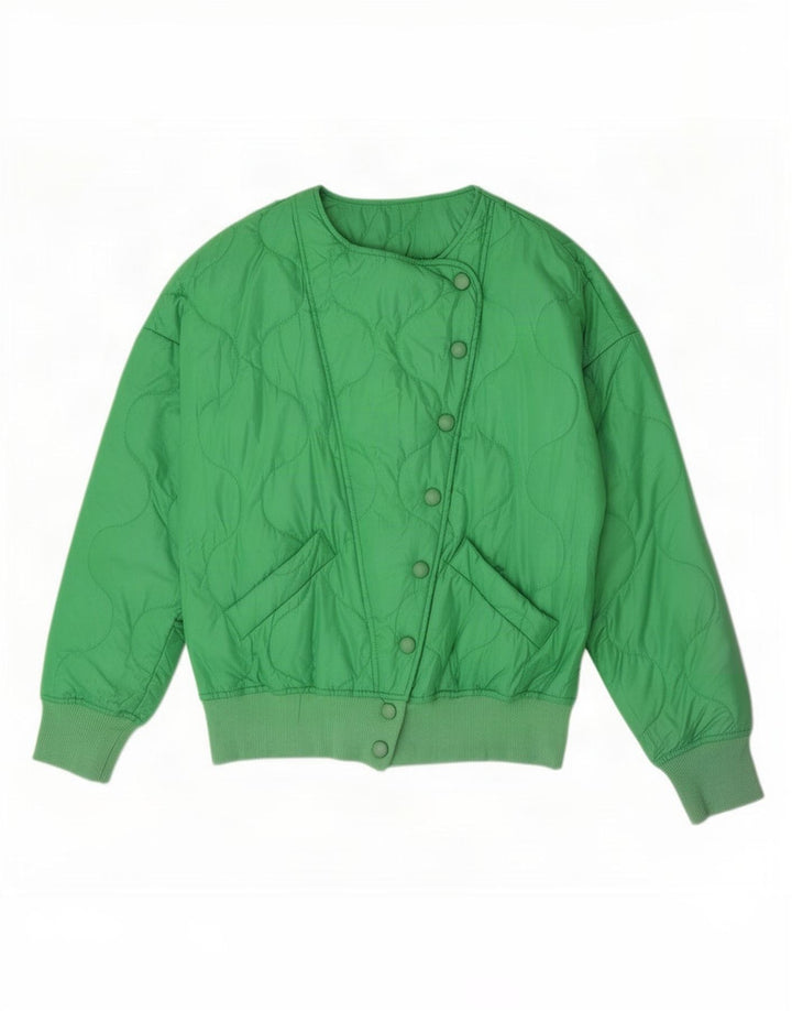 Giubbotto bomber vintage da donna UK 14 verde medio