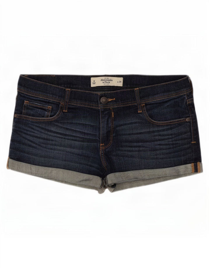 Pantaloncini di jeans da donna Abercrombie & Fitch US 8 medi W29 blu navy