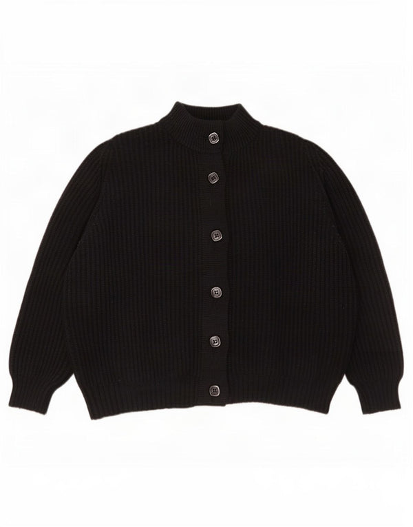 Maglione cardigan vintage da donna IT 52 2XL Nero