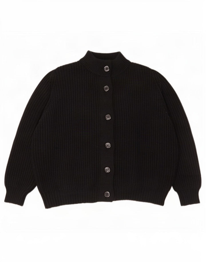 Maglione cardigan vintage da donna IT 52 2XL Nero
