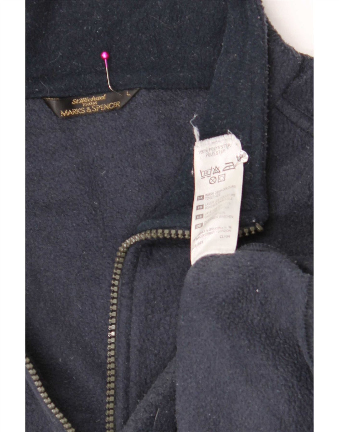 Giacca in pile Marks & Spencer da uomo St. Michael UK 40 Large Blu Navy