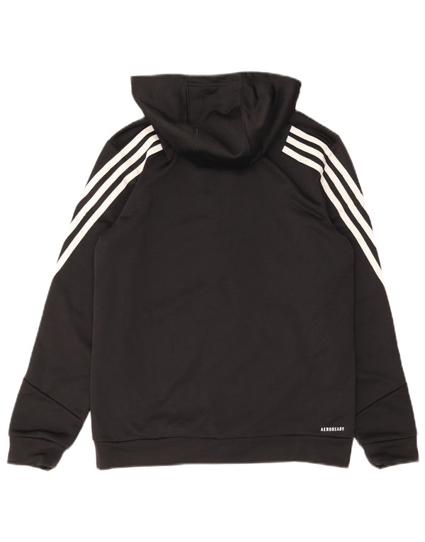 Felpa con cappuccio e zip Adidas Aeroready da donna UK 4 XS Nera