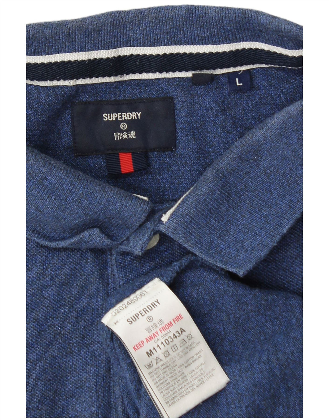 Polo da uomo Superdry Large in cotone blu navy