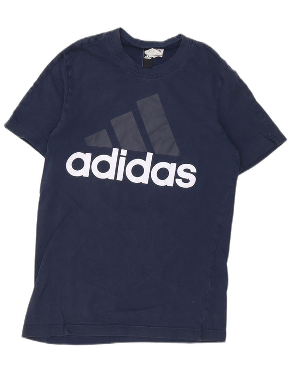 T-shirt grafica da uomo Adidas Top XS in cotone blu navy