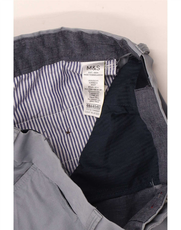 Pantaloni chino dritti da uomo Marks & Spencer W32 L31 cotone blu