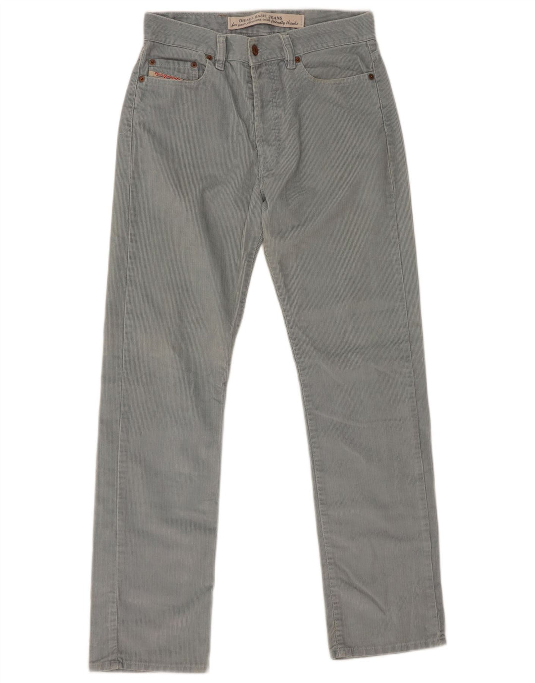 DIESEL Pantaloni dritti da uomo in velluto a coste W30 L31 in cotone blu