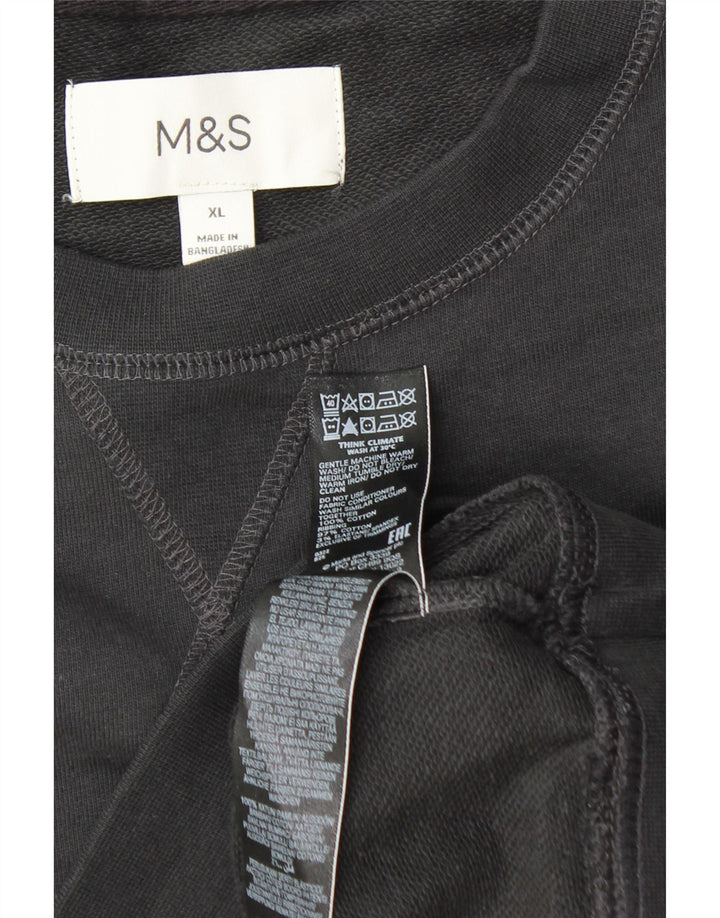 MARKS & SPENCER Felpa da uomo Maglione XL Cotone nero