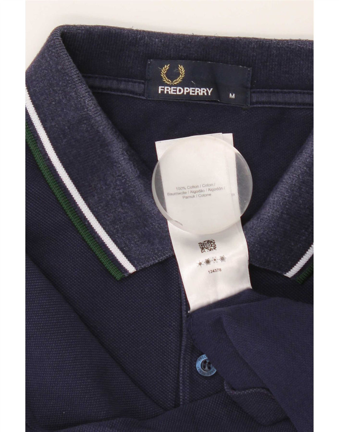 Polo da uomo Fred Perry in cotone blu navy medio