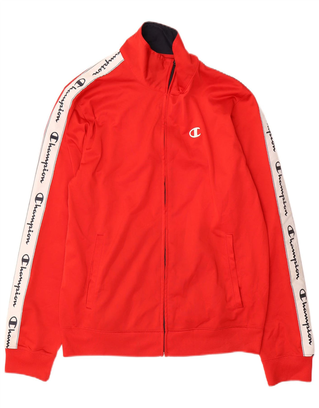 Giacca da tuta grafica da uomo Champion, poliestere color block rosso medio