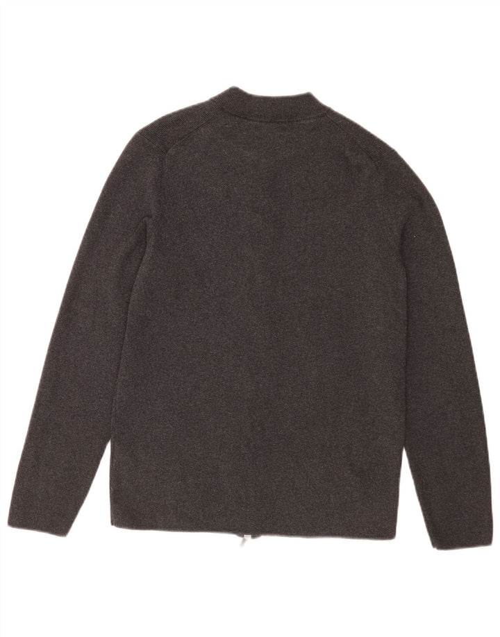 Maglione cardigan da uomo Massimo Dutti in cotone grigio medio