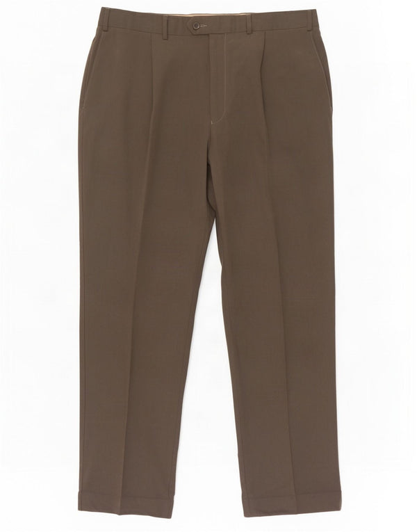 Pantaloni da abito con pegging da uomo Marks & Spencer W38 L31 Lyocell grigio