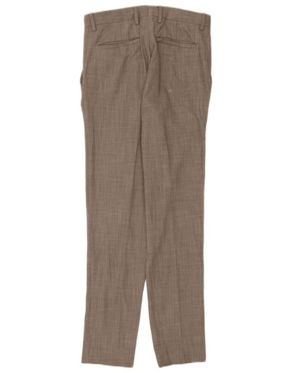 Pantaloni da abito dritti da uomo Zara EU 38 Small W30 L32 Poliestere grigio