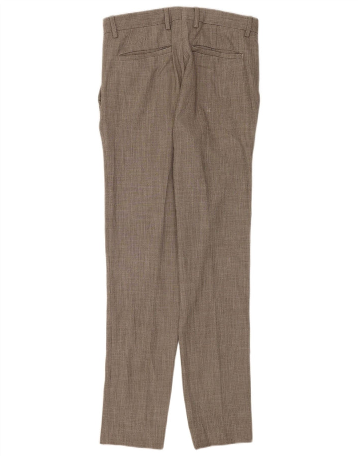 Pantaloni da abito dritti da uomo Zara EU 38 Small W30 L32 Poliestere grigio