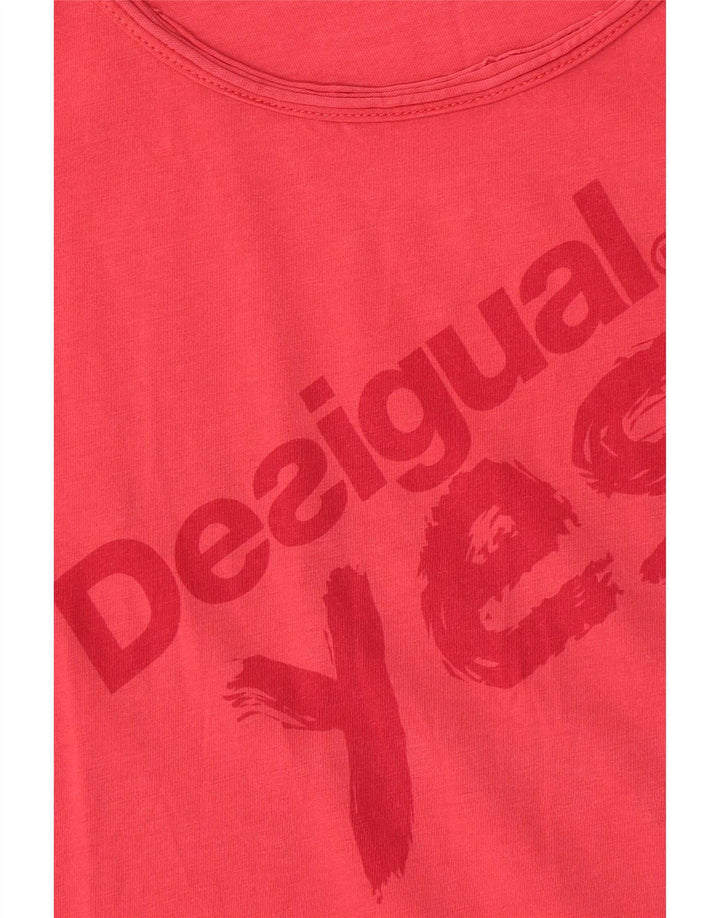 Desigual Maglietta grafica da donna Top UK 14 Rosa medio