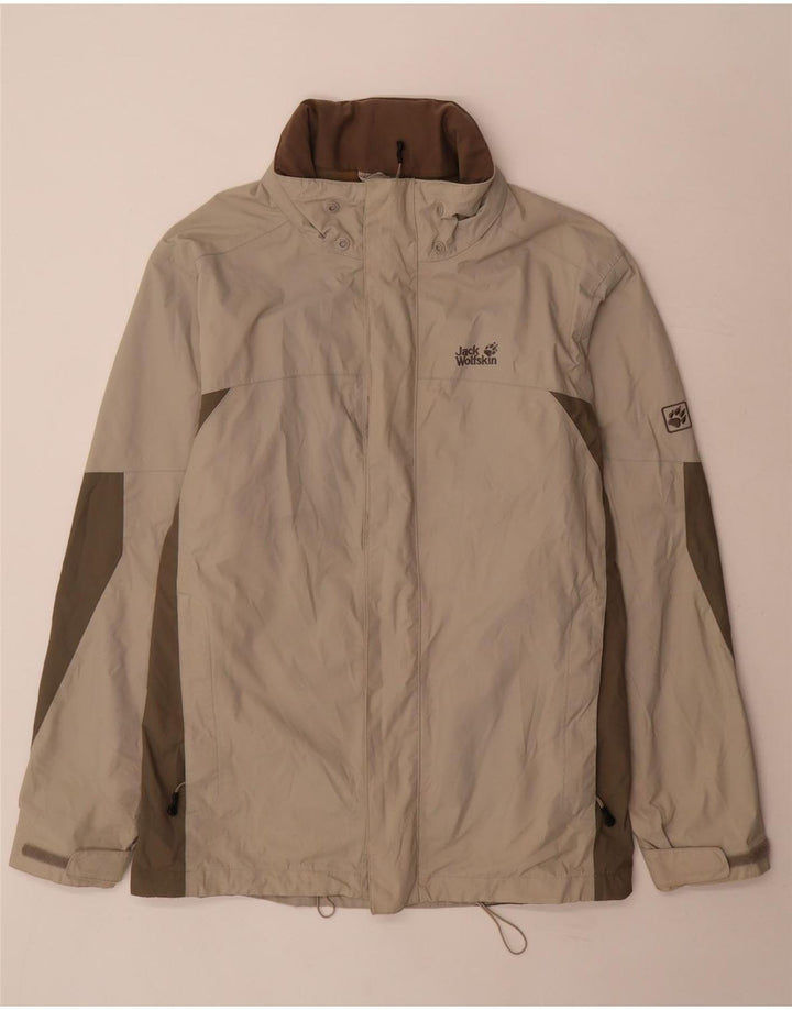 Giacca antipioggia da uomo Jack Wolfskin UK 44/46 XL Poliammide color block beige