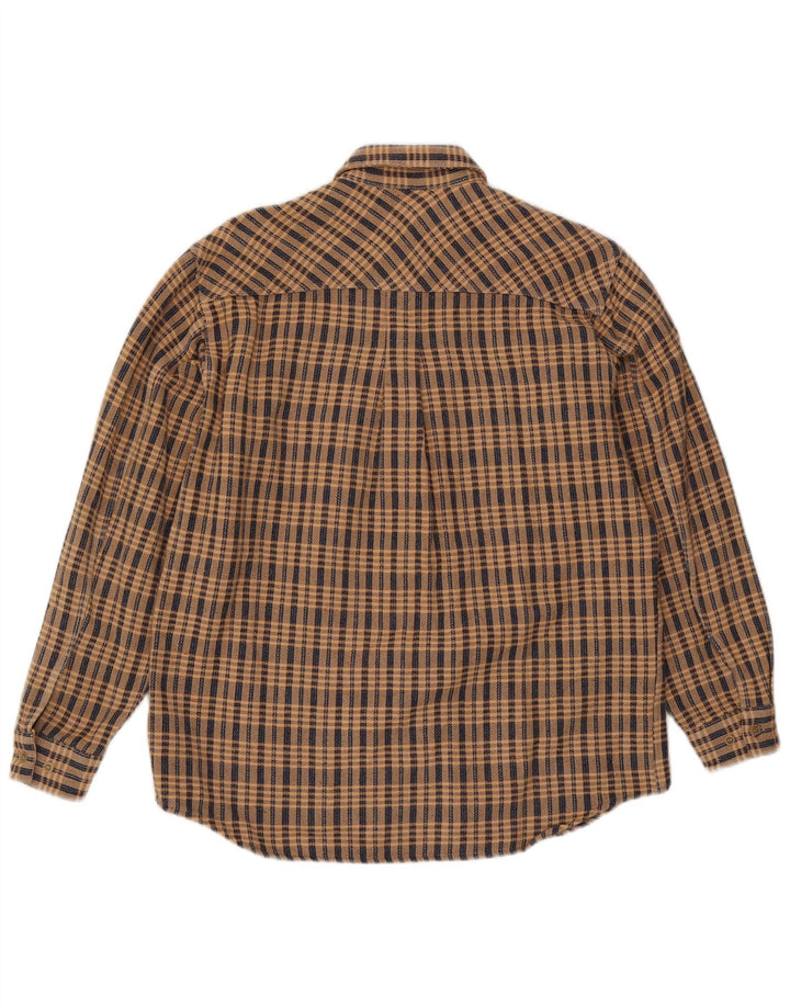 Camicia in flanella da uomo Marlboro Classics, cotone a quadri beige grande