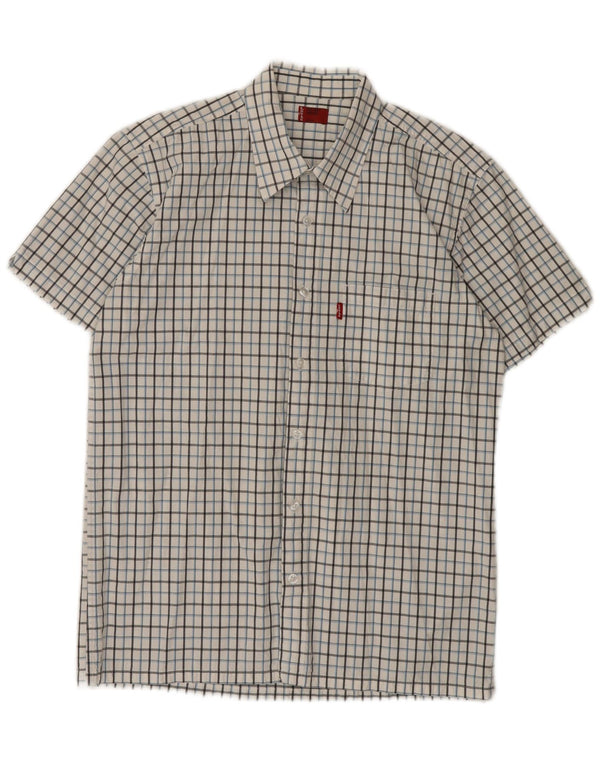Camicia a maniche corte da uomo Levi's in cotone a quadri bianco medio