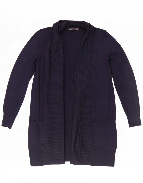 Maglione cardigan aperto lungo da donna Marks & Spencer UK 6 XS Blu navy