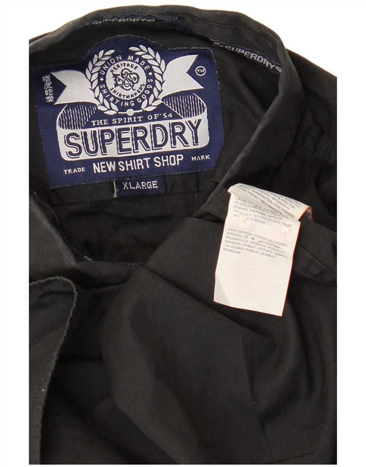 Camicia da uomo Superdry XL in cotone nero