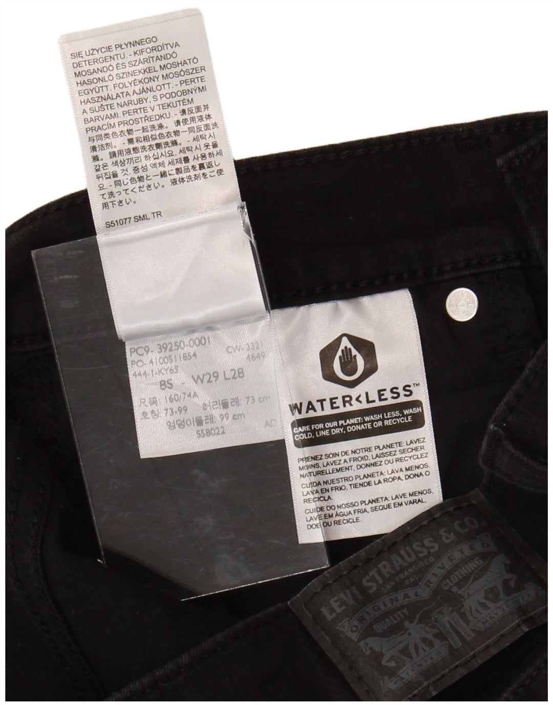 LEVI'S Pantaloncini di jeans classici da donna W29 cotone nero medio