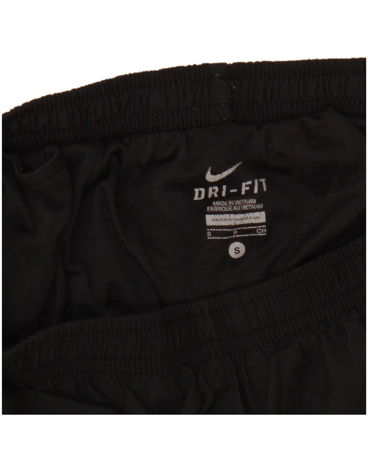 Pantaloncini sportivi NIKE Dri Fit Graphic da donna UK 8 Small Black Colourblock