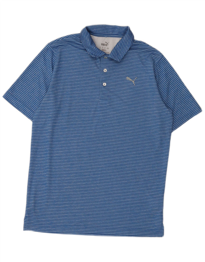 Polo da uomo Puma in poliestere gessato blu medio