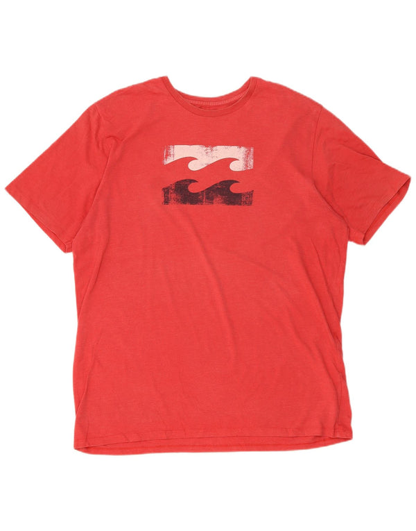 T-shirt grafica da uomo BILLABONG Top XL in cotone rosso