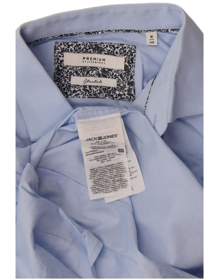Camicia a maniche corte da uomo Jack & Jones taglia 40 in cotone blu medio