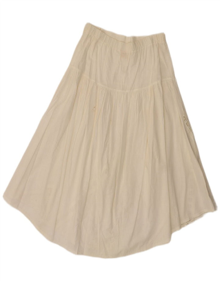 Gonna Svasata a Vita Alta Misura Donna W28 Cotone Bianco Medio