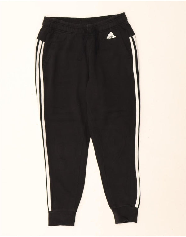 ADIDAS Womens Tracksuit Trousers Joggers UK 8/10 Small Black Cotton