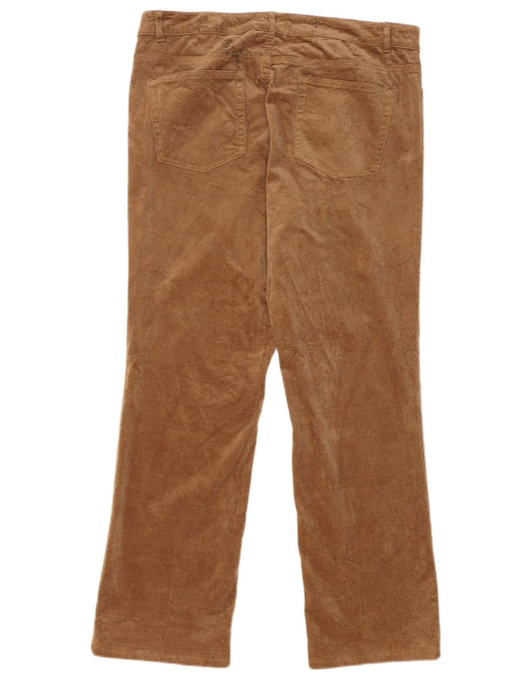Pantaloni dritti in velluto a coste da donna Chaps US 14 XL W36 L29 Cotone beige