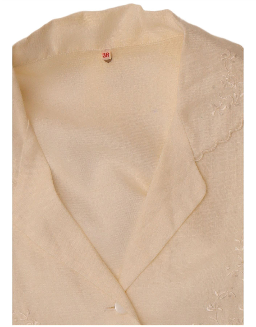 Camicetta camicia a maniche corte da donna vintage EU 38 medio bianco sporco