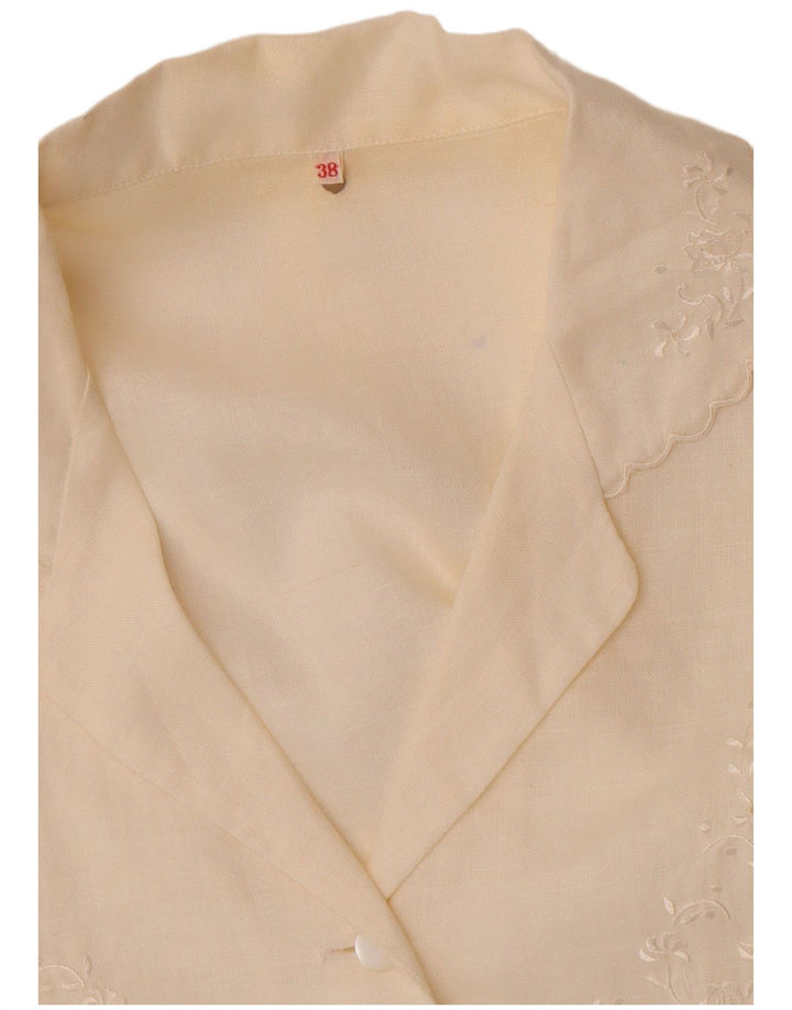 Camicetta camicia a maniche corte da donna vintage EU 38 medio bianco sporco