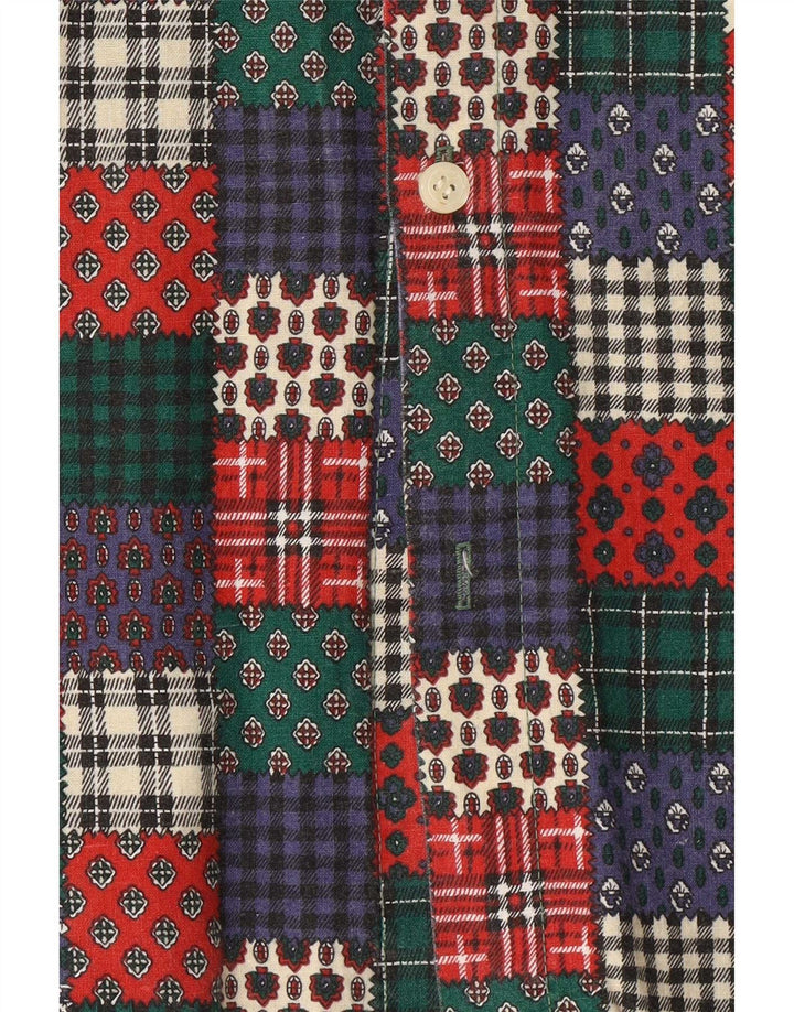 Camicia vintage da uomo regular fit Patchwork medio multicolore
