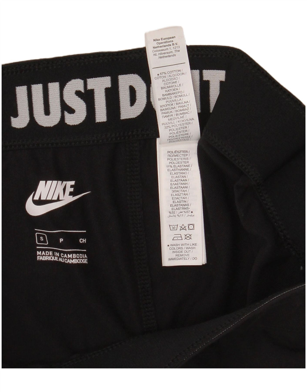 Leggings grafici da donna NIKE UK 8 piccoli in cotone nero