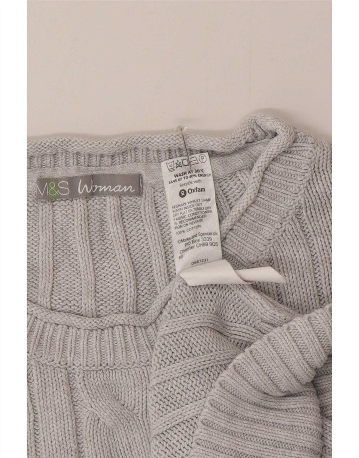Maglione maglione girocollo da donna Marks & Spencer UK 12 Cotone blu medio