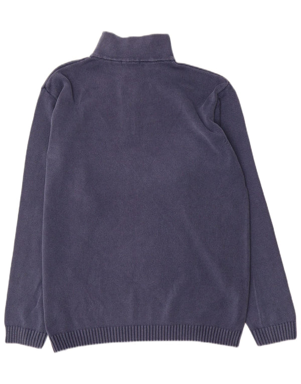 Gant Maglione da uomo con zip e collo XL in cotone blu navy
