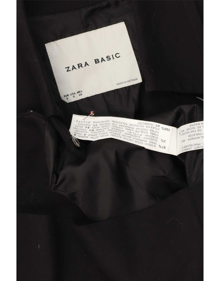 Giacca blazer con zip intera da donna Zara UK 10 piccola in cotone nero