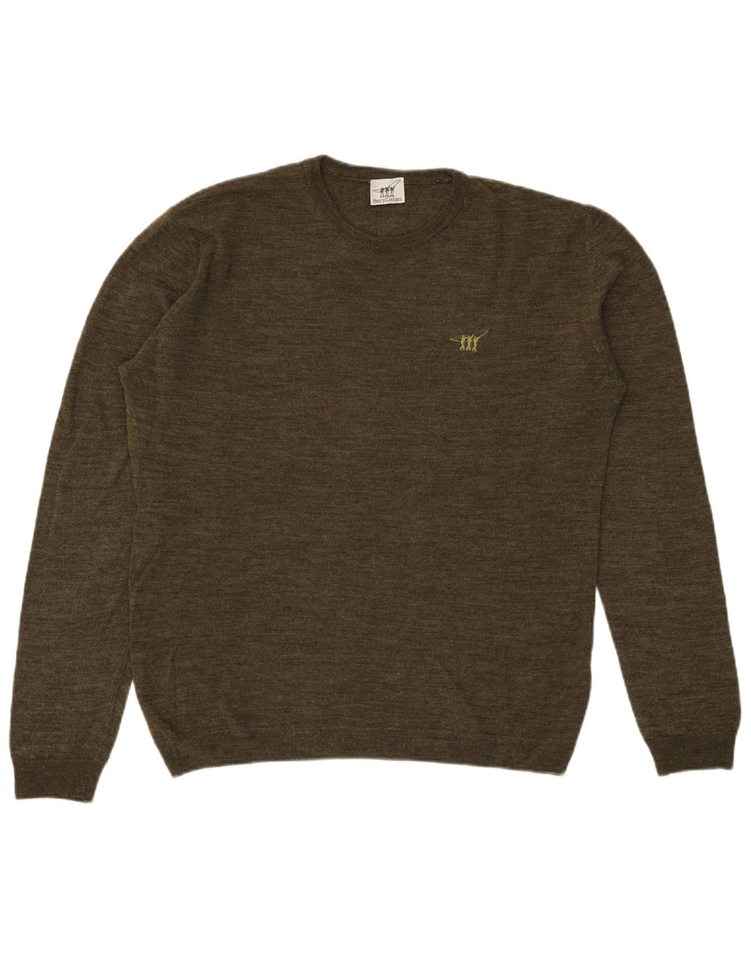 Maglione maglione girocollo da uomo Henry Cottons grande lana kaki