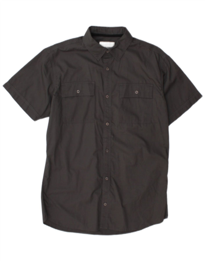 Camicia a maniche corte da uomo Jack & Jones grande in cotone grigio